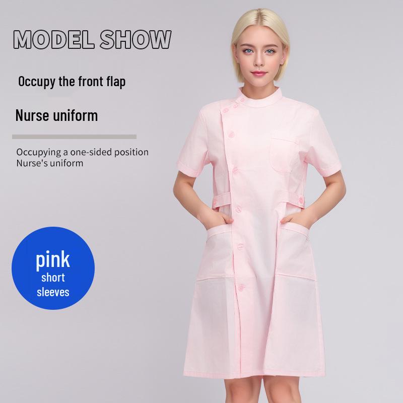 Белый халат медсестры и врача с коротким рукавом