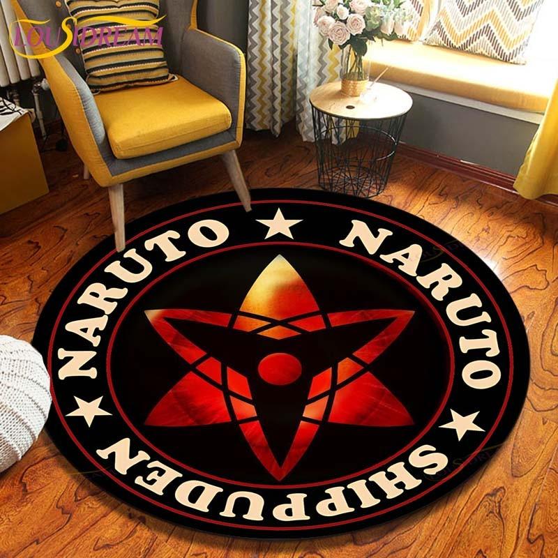 Круглый ковер в стиле аниме «Наруто», напольный коврик для спальни, фланелевый ковер с животными, противоскользящий детский игровой коврик, декоративные коврики для детской комнаты