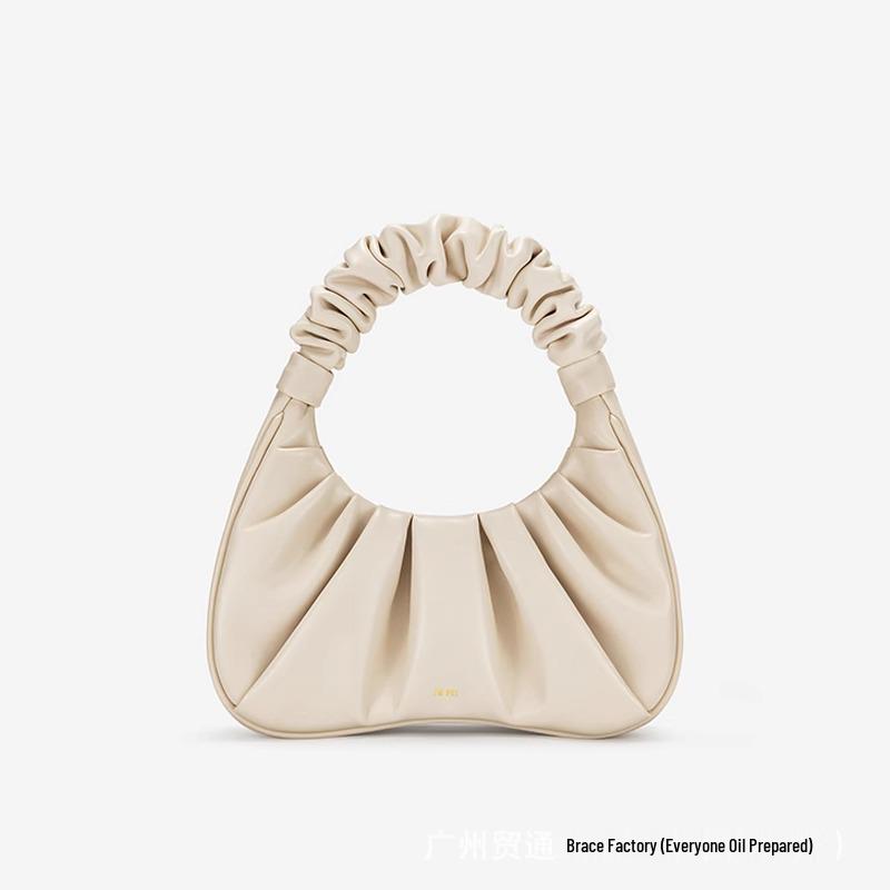 JWPEI Women's Genuine Leather Cloud Underarm Bag - High-End Niche Handbag & Small Tote