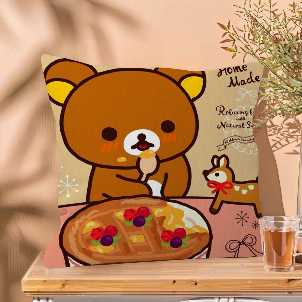 Милая мультяшная аниме наволочка для подушки Rilakkuma, чехол для подушки, декоративная наволочка для дивана в гостиной, домашний декор, на заказ