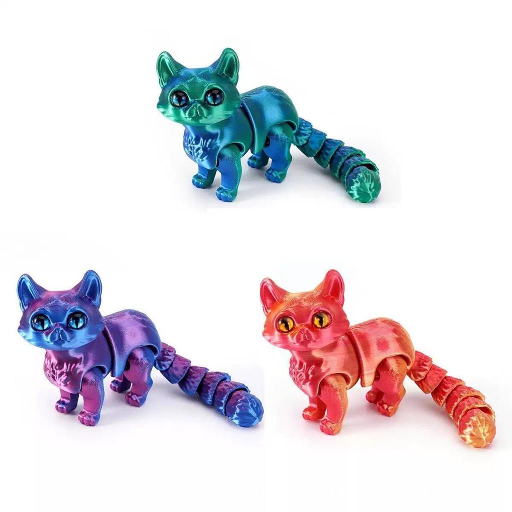 3D-печать Фигурки Кошек Многосуставные Подвижные Симуляция Кошек Для Подарка Гостиная Автомобиль Настольное Украшение