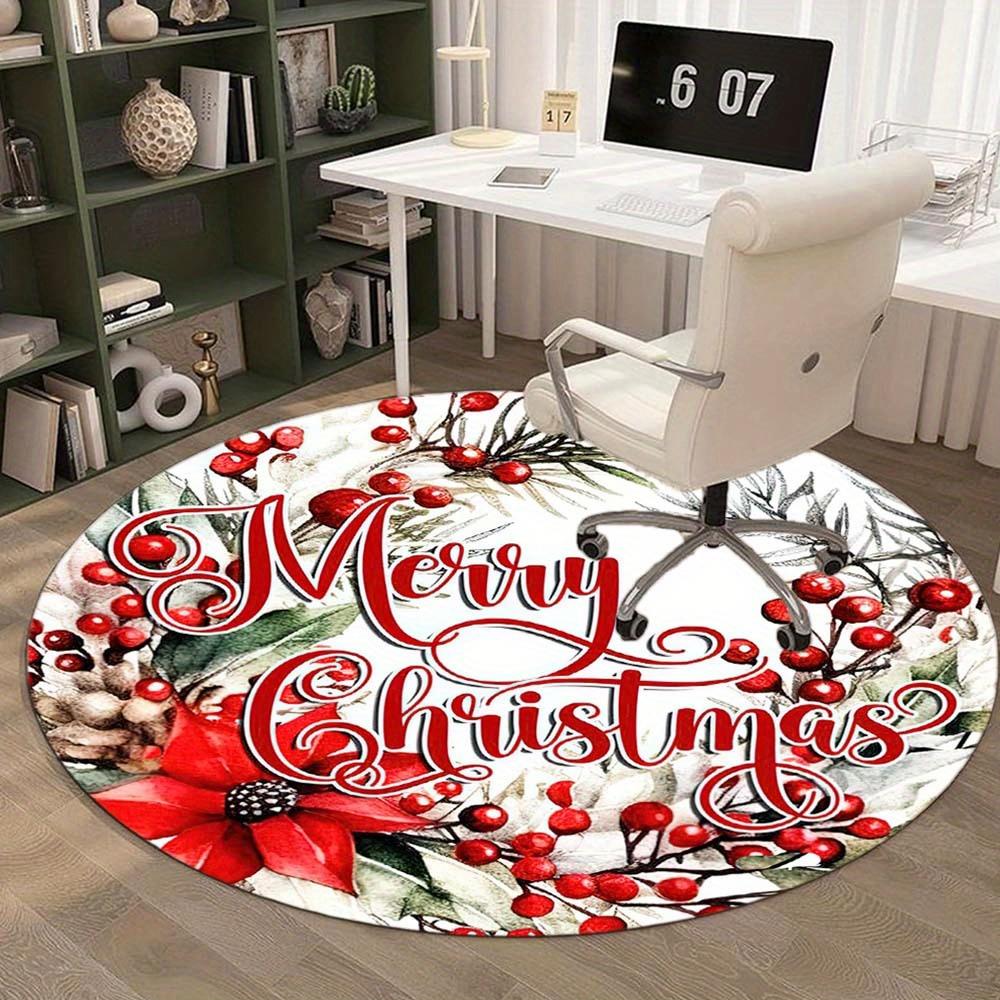 1 Piece Chrismas Round Rug Suitable For Living Room Bedroom And Kitchen Home Decoration Room Decoration Gift For Friends And Family