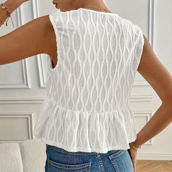 Женская майка с завязками спереди, летняя рубашка без рукавов с круглым вырезом, повседневная блузка для пляжного отдыха