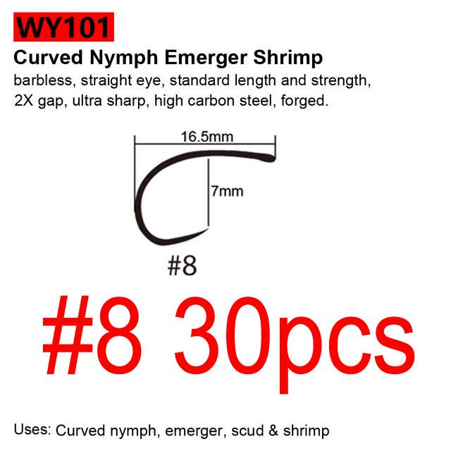 Черные никелевые крючки для завязывания мушек Bimoo, 30 шт./упак., крючки для завязывания мушек Nymph Stonefly Emerger Streamer Caddis, сухие крючки для мушки, крючки для ловли форели