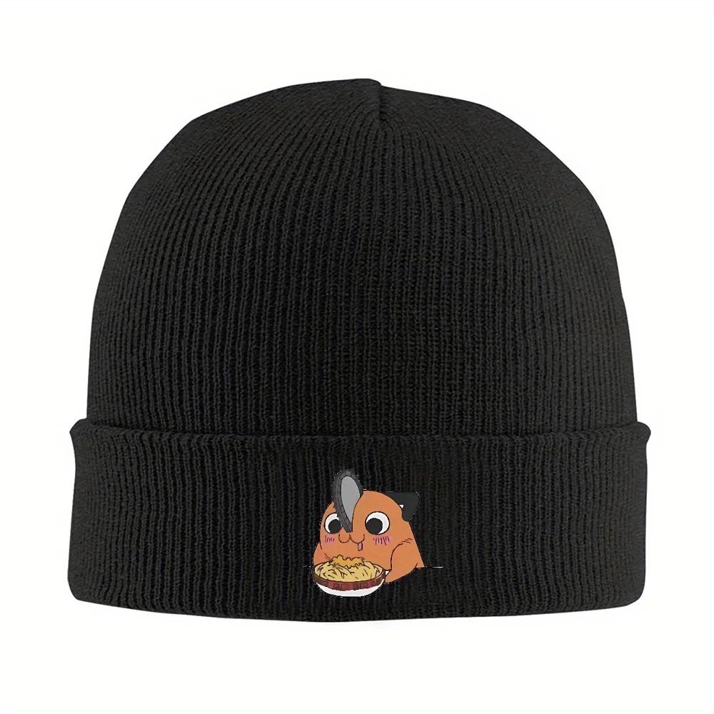 New pc Women Unisex Beanie Cute Pochita Eat RaUnisex Accessories Warm Knitted Caps Unisexga Bonnet Hats