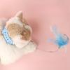 Cat Collar Toy Attached Silicone Cat Teasing Wand Adjustable Feather Interactive Kitten Toy Bell Cat Accessories