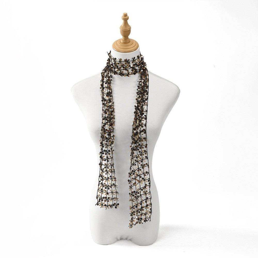 Sequins Belly Dancing Scarf Flower Shape Waist Chain Neck Wrap Sequin Scarf  Belly Dancing Belt