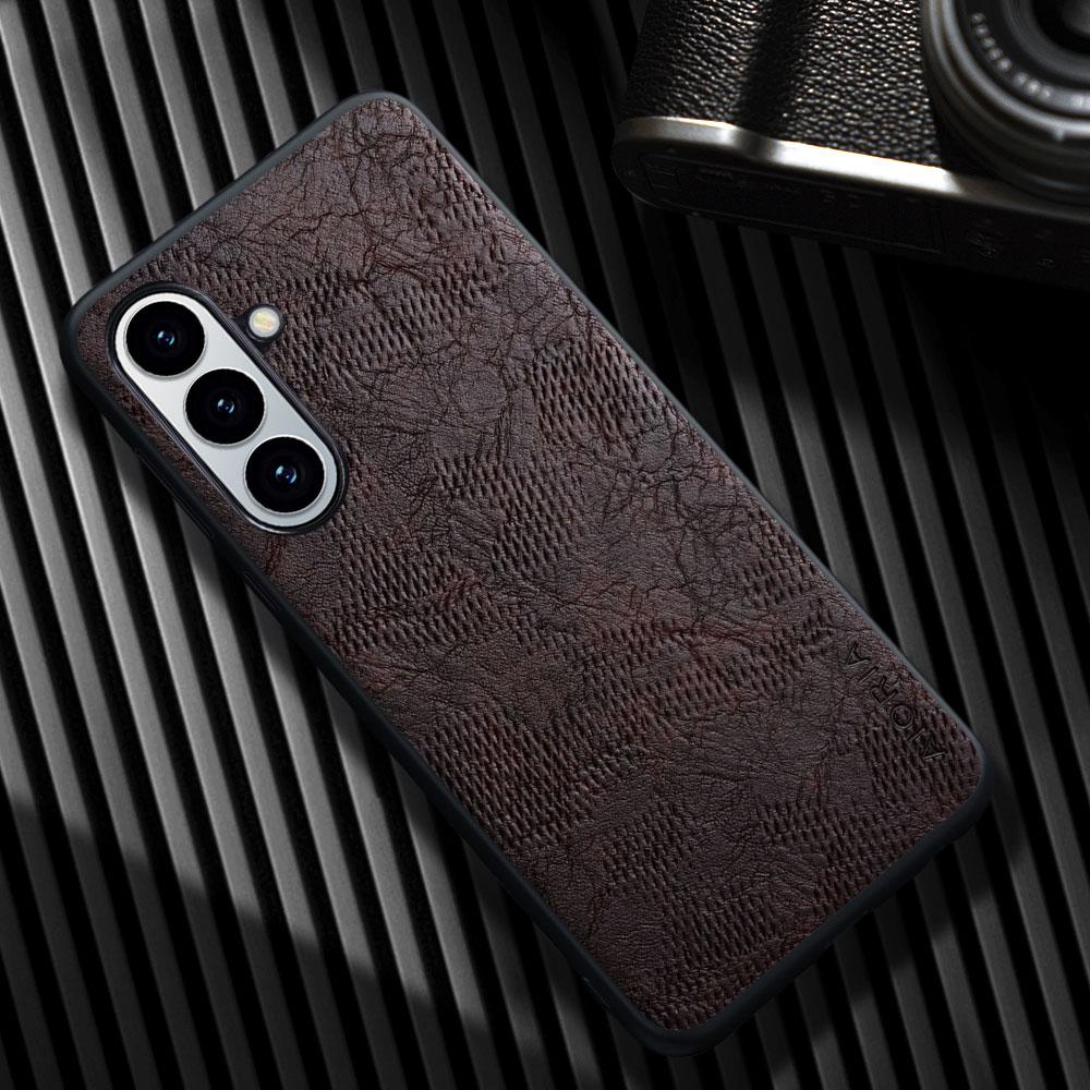Case for Samsung Galaxy S26 Plus Ultra Edge pro Luxury Cracked Faux leather Phone cover for Samsung S26 Ultra case