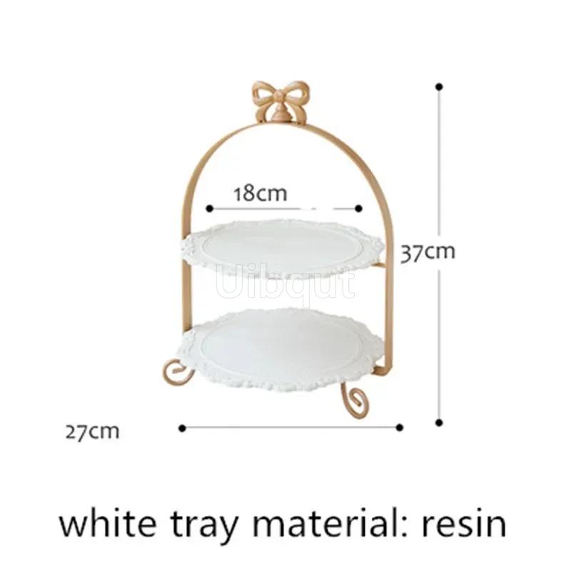 Белая подставка для десертного стола, украшение для свадьбы, двухслойная подставка для торта, золотая тарелка для украшения кондитерских изделий, 3 слоя
