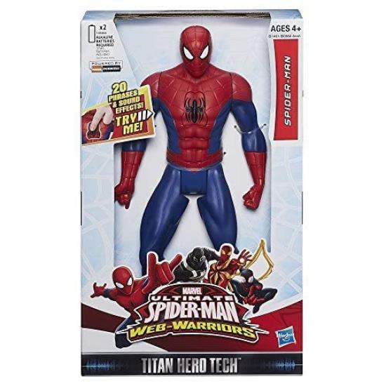 Marvel Ultimate Web Warriors Titan Hero Tech Электронная фигурка Человек-паук Человек-паук 12 дюймов [Предмет]