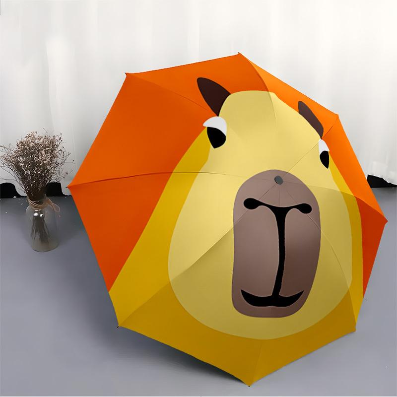 1pc Capybara IconAutomatic Open/close Folding Umbrella, Compact Portable Travel Umbrella, Perfect Birthday/Holiday, Cute Umbrella y009