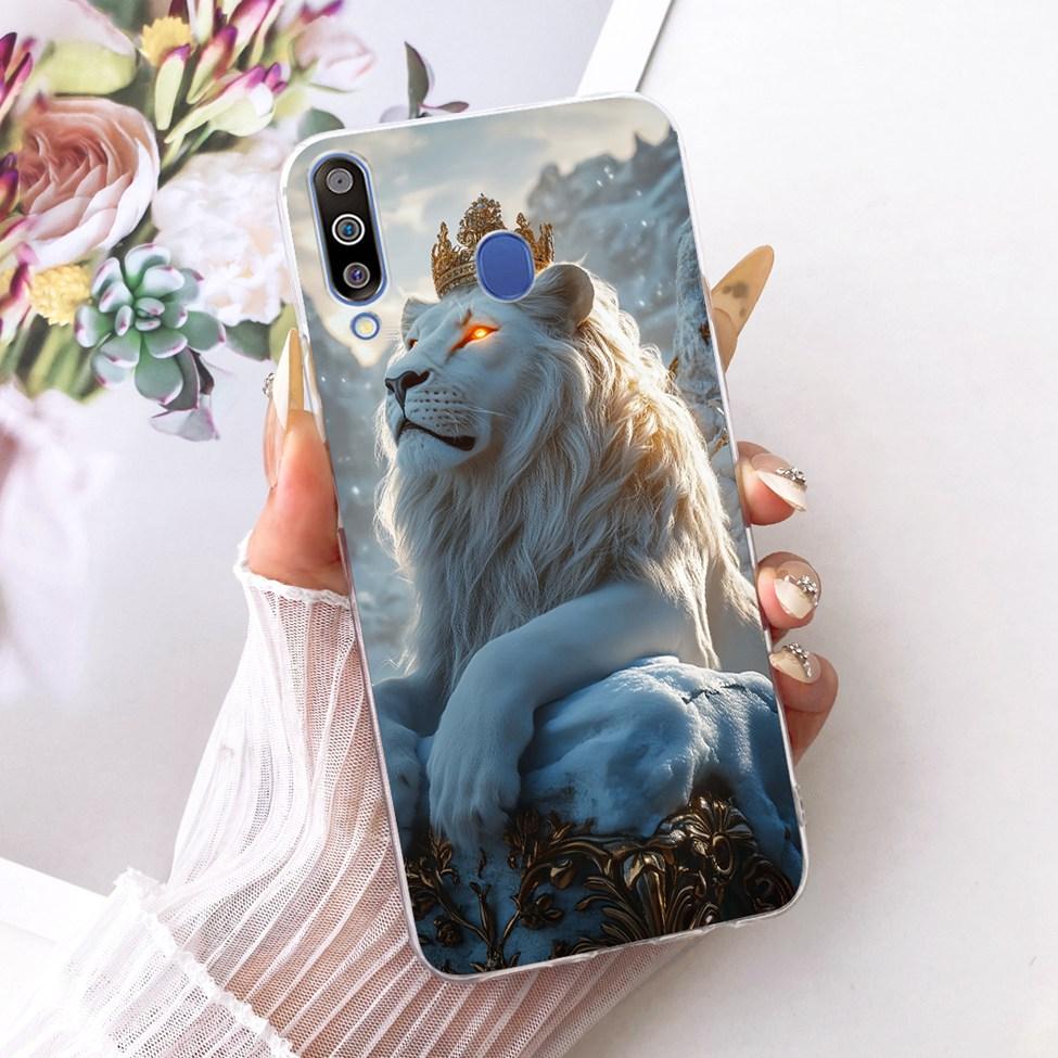 For Samsung A40S Case Transparent Cute Cat Fashion Butterfly Funny Painted Casing For Samsung Galaxy A40S Cover SM-A3050