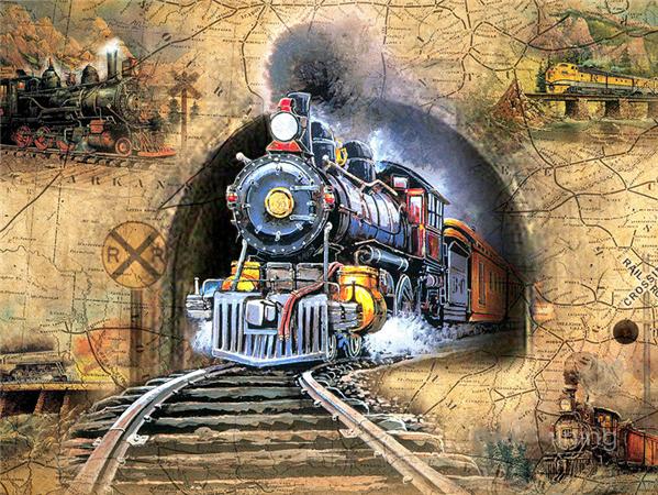 Настенные постеры Алмазная картина Поезд Вышивка крестом Алмазная вышивка Пейзаж Украшение гостиной
