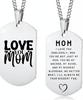 Ожерелья из нержавеющей стали с собачьим жетоном, гравированная подвеска «Люблю тебя, мама»