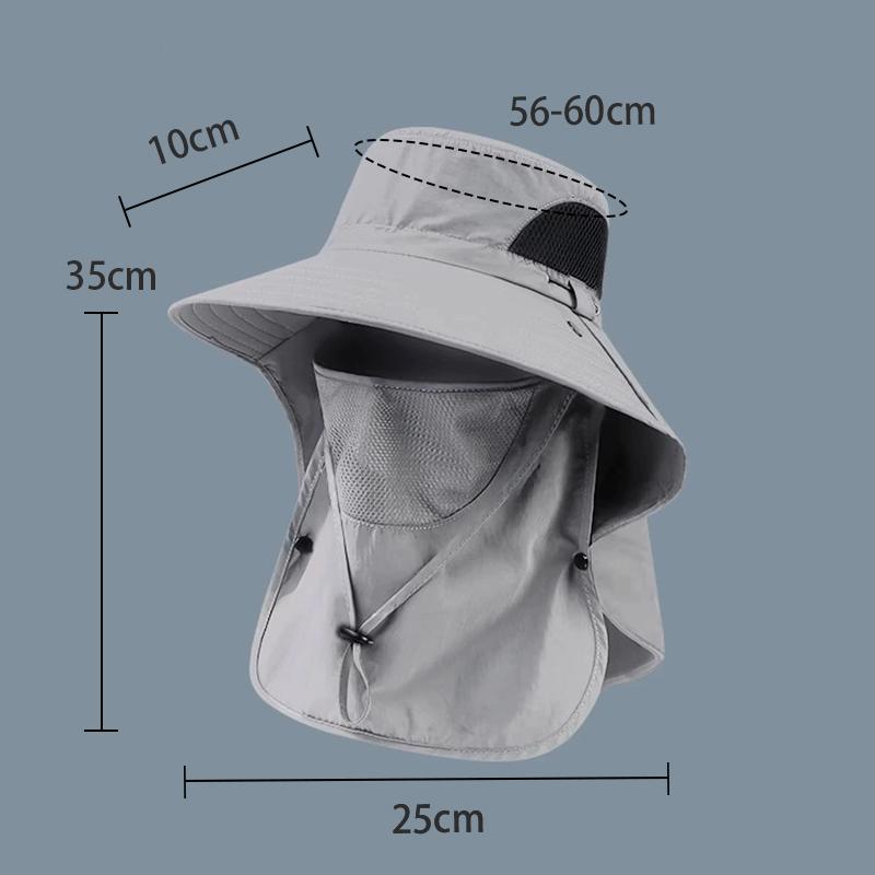 Fisherman Hat Summer Sun Hat Men'S Outdoor Mountaineering Hat Fishing Face Covering Wide Brim Sun Hat