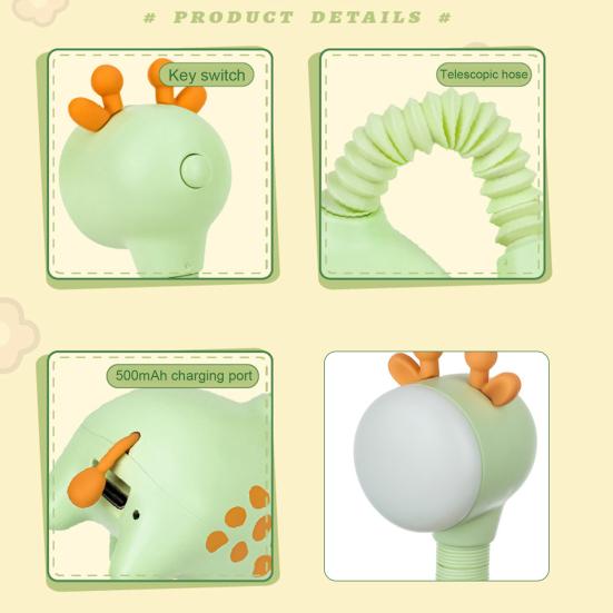 Ночник с мультяшным жирафом, USB аккумуляторная настольная лампа с изображением животных, мягкое освещение и неослепительная защита глаз, светодиодная прикроватная лампа, украшение для спальни