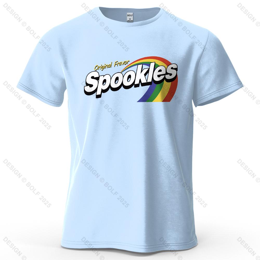 Мужская футболка Spookles Оригинальный вкус с причудливым принтом 100% хлопок Цветные графические футболки для женщин Топы Футболки Уличная одежда