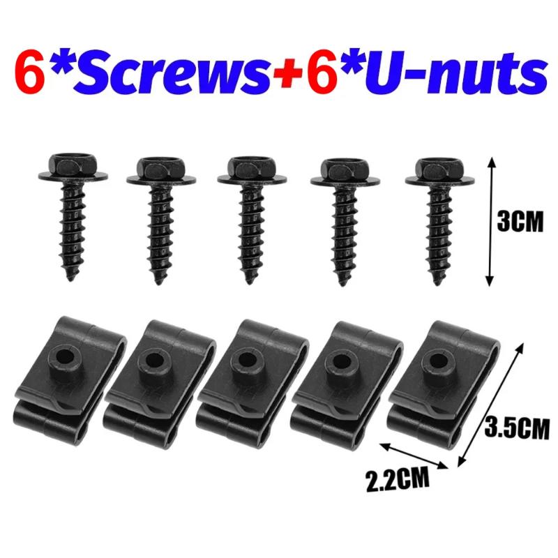 Self Tapping Screw Clips Car Bumper Carbon Steel Fasteners 20pcs Nylon Durable Set for Auto  Shield Panel Fixing