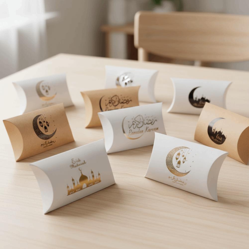10 шт. Дизайн полумесяца Подарки на Рамадан Упаковка Ид Мубарак Мешок для конфет Исламские Мусульмане Вечеринка