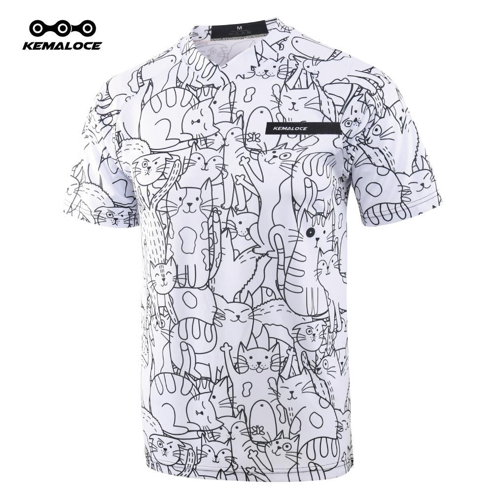 KEMALOCE Полиэстер унисекс MTB трикотаж белый Bmx трикотажные изделия профессиональный дышащий короткий рукав горный велосипед трикотаж