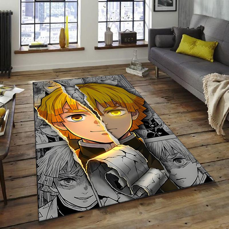 Agatsuma Zenitsu Design Area Rug - Non-Slip, Soft & Cozy Floor Mat for Living Room, Bedroom, Office - Indoor/Outdoor Decorative Carpet