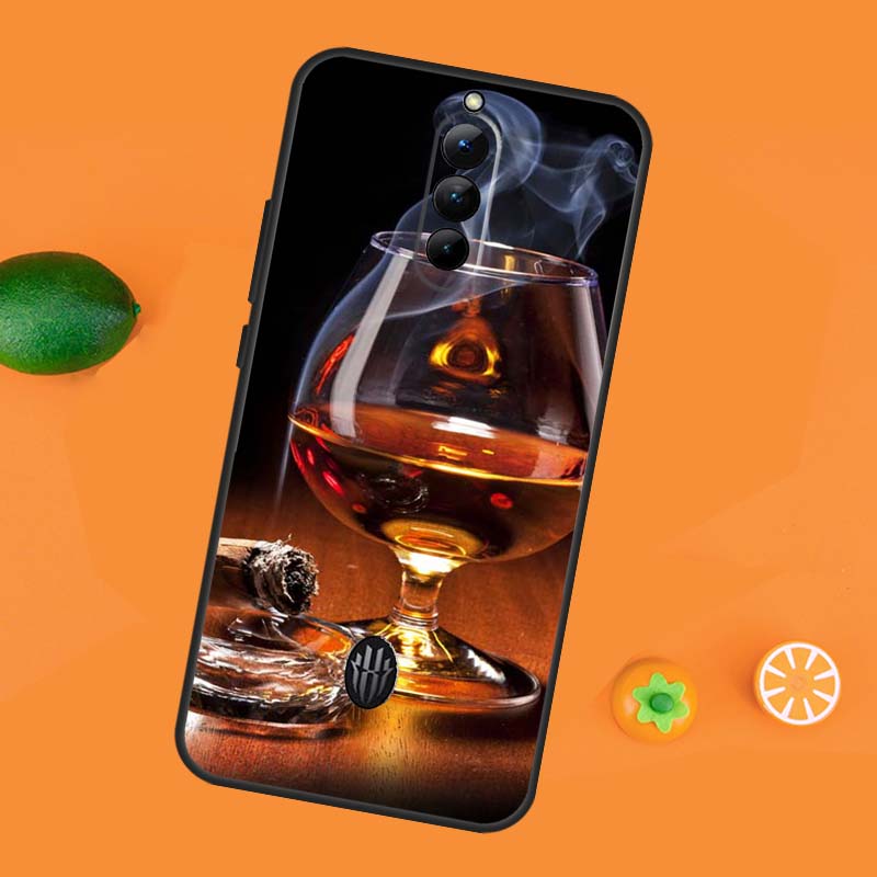 Чехол-кейс для напитков с сигарой и виски для ZTE Nubia Red Magic 8S 9S 10S 8 9 10 11 Pro Plus 6 7 6S 7S Pro RedMagic 10 Air