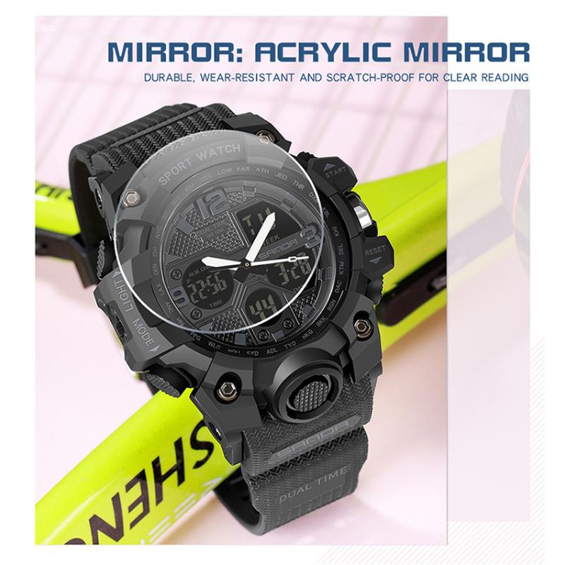 SANDA Новые простые модные спортивные электронные часы с ночным светом, студенческие мужские часы