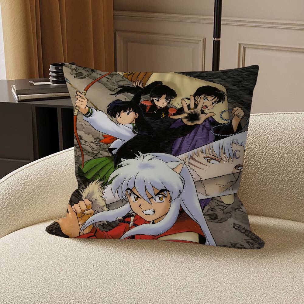 Animation I-Inuyasha Cushion Cover Car Throw Pillow Case For Sofa Car Christmas Gift 40x40cm 45x45cm