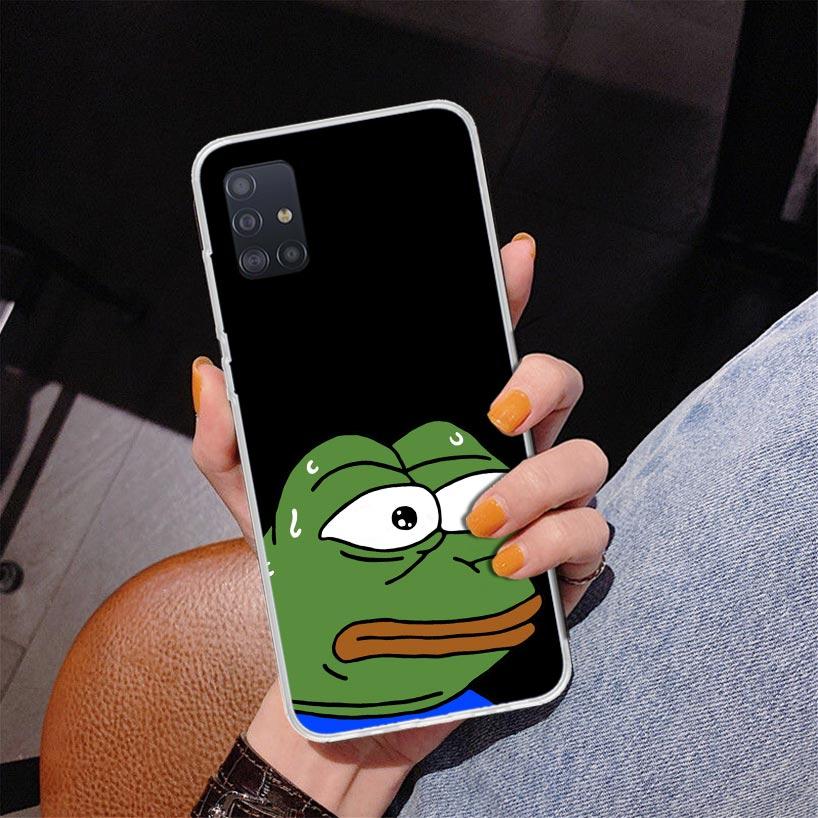 Cute Frogs Party Sad Pepe Phone Case For Samsung Galaxy A52 A32 A22 A12 A51 A31 A50S A30S A20S A10S Note 20 Ultra 10 Plus S10 A7