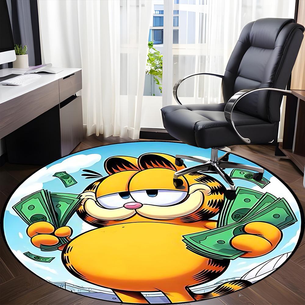 1 шт. Ковер-коврик Garfield для стула в офис, нескользящий, мягкий и удобный, коврик для офиса, игр, легкий круглый напольный коврик