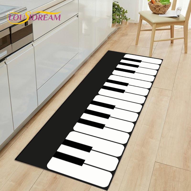 Коврик с 3D-печатью серии Piano Keyboard, большой коврик, ковры для гостиной, спальни, коврики для кухни, коврики, нескользящие
