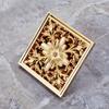 BAKALA Luxury Bathroom Floor Washer Drain Cover Engraving Floor Drains Stoppers Drainer Strainer Gold Finish 4 Inch  for Choose