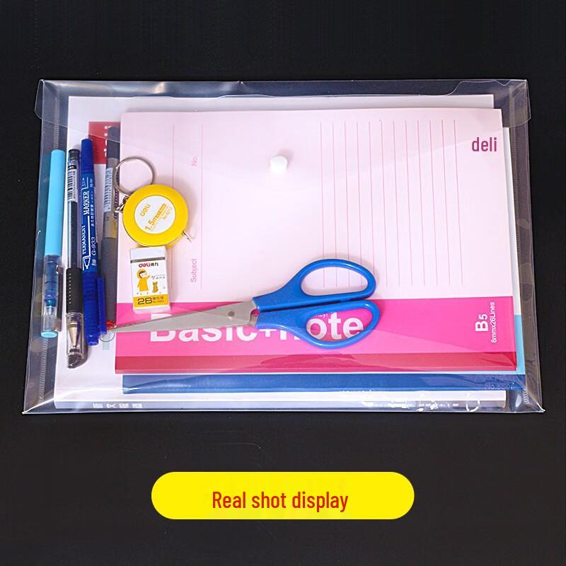Deli A4 Transparent Plastic Mesh Zipper File Bags (10-Pack)