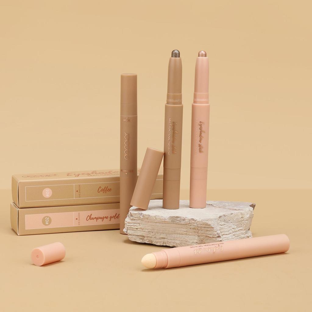 Docolor 2 шт. тени для век с двойной головкой, гладкий кремовый хайлайтер, осветлитель глаз, водостойкий и долговечный набор для макияжа глаз