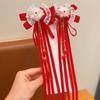Ancient Style Children's New Year Hairpin Princess Wig Braid New Year Bow Hairpins Plush Ball Ribbon Tassels