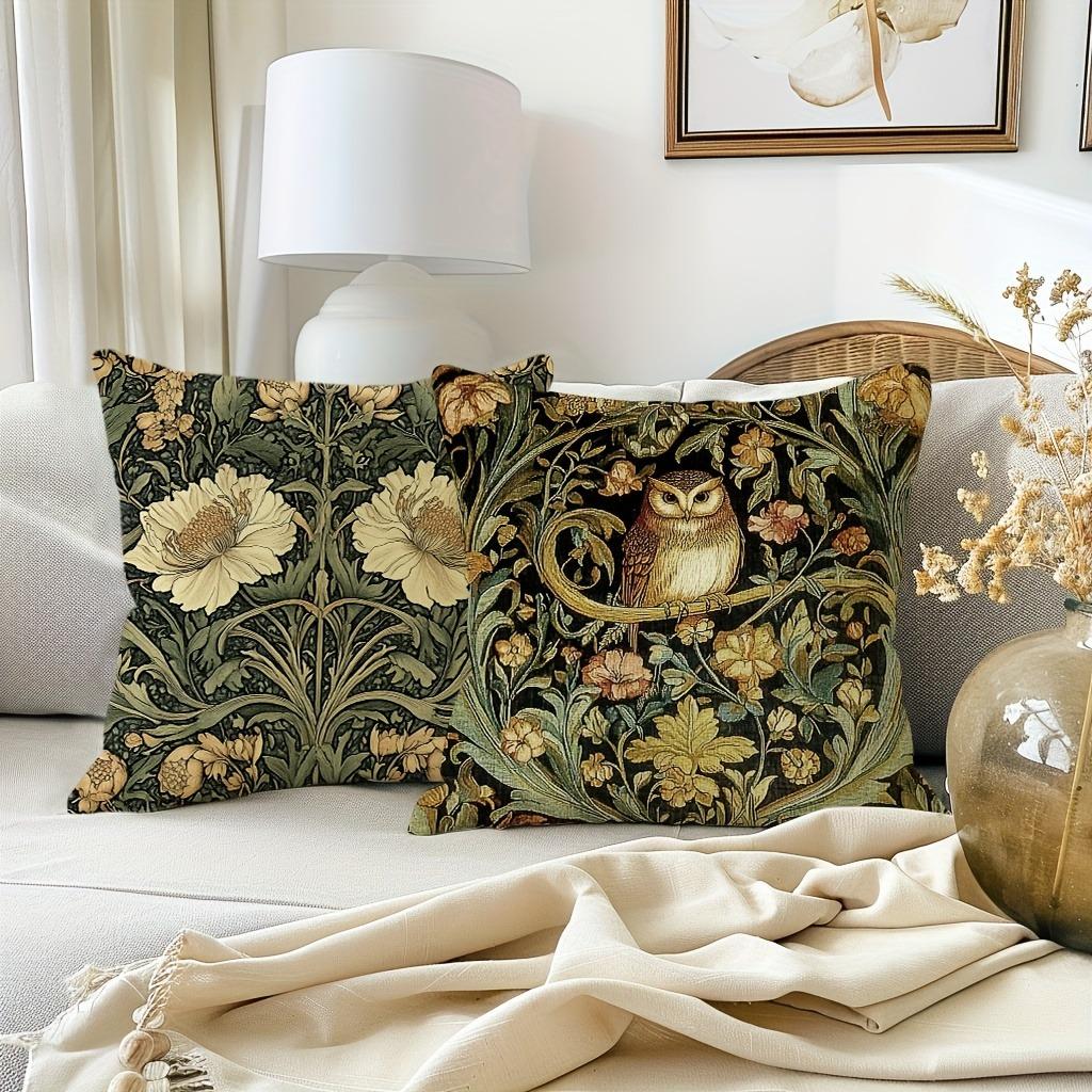 Ретро цветочный сова птица узор печать наволочка гостиная диван подушка чехол дом спальня комната украшение