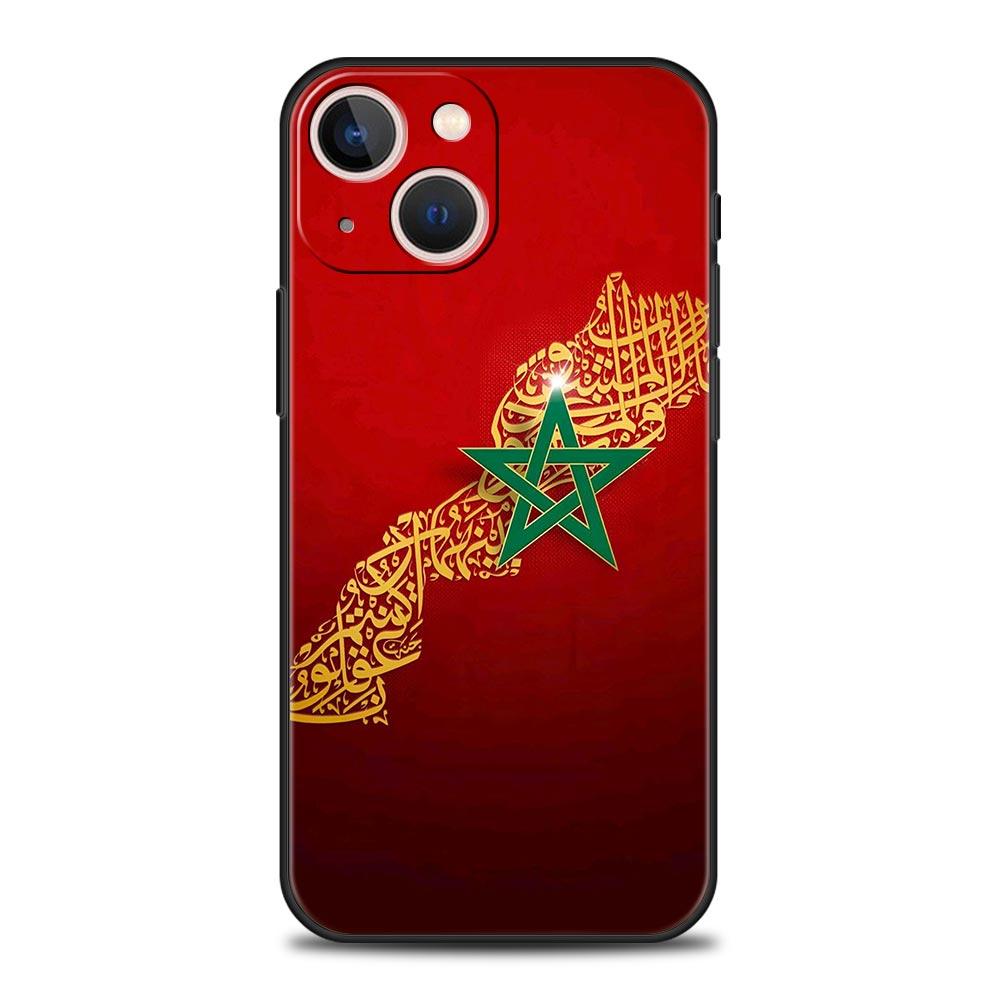 Флаг Марокко Maroc Morocco Паспорт Чехол для телефона iPhone 17 16 15 Pro Max 11 12 13 14 7 8 Plus SE 2020 X XR XS Чехол Черный