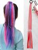 Синтетические накладные волосы 20-дюймовый хвостик цветные косички накладные волосы с резинками радужные плетеные аксессуары для женщин вечеринка основные моменты косплей