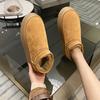 Luxury Winter Women's Short Plush Warm Snow Boots Casual Fur Chelsea Ankle Boots Flats Platform Shoes for Women