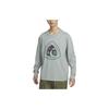 Letter Print Crew Neck Long Sleeve T-Shirt Men Tops Mica-Green DX9451-330