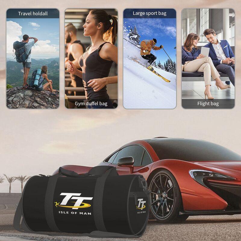Isle of Man TT Races Travel Duffel Bag Unisex Lightweight Yoga Gym Sports Bags Portable Waterproof Carry on Luggage Bag