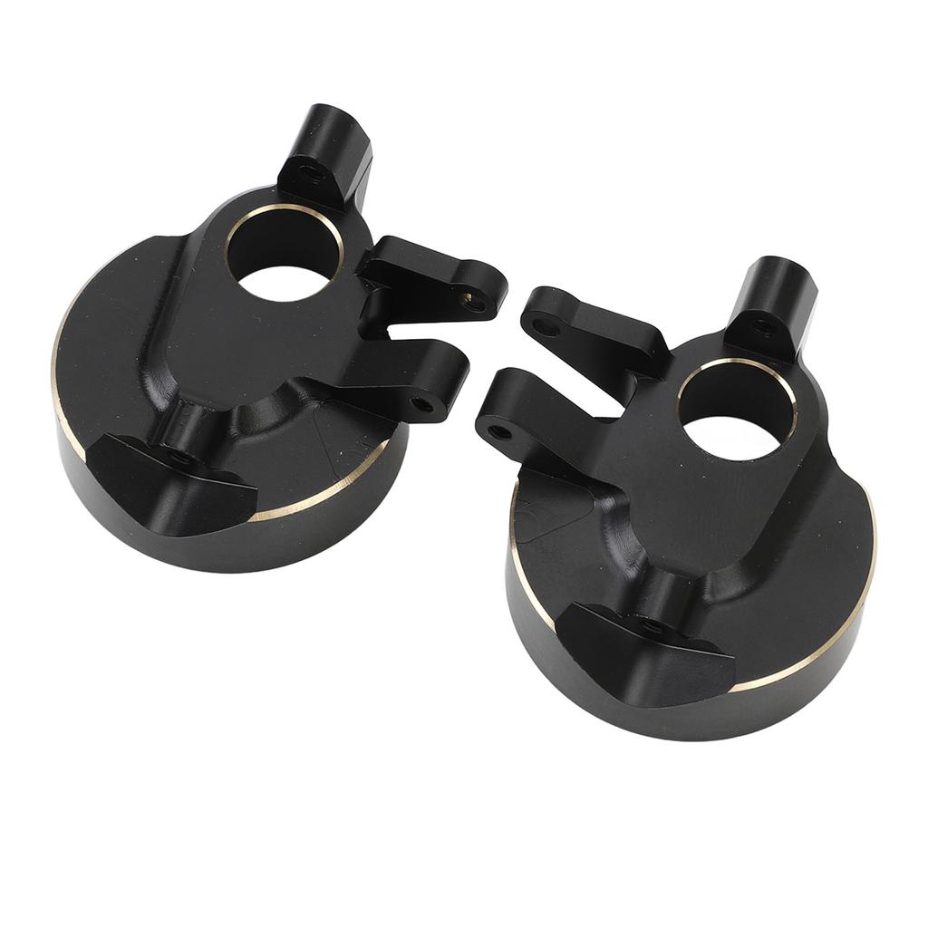 2Pcs RC Steering Knuckles Black Coated Brass Front Steering Knuckles Replacement for Capra SCX10 1/1