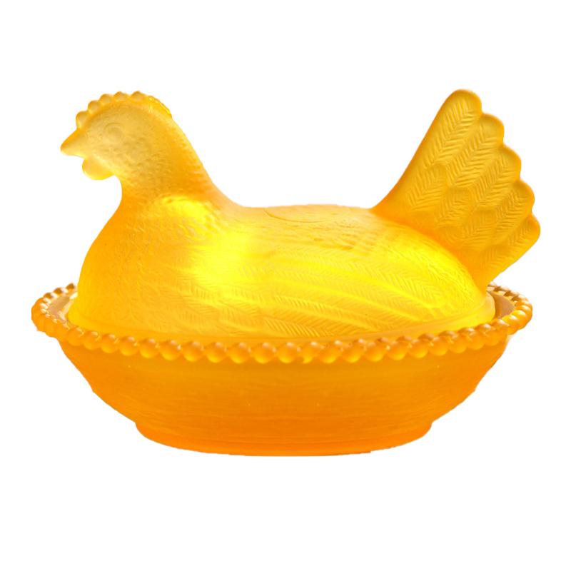 Стеклянное блюдо "Курица на гнезде", Хрустальная конфетница с крышкой в форме курицы, Фруктовница-курица, Тарелка для десертов и закусок, Ретро-миска, Банка