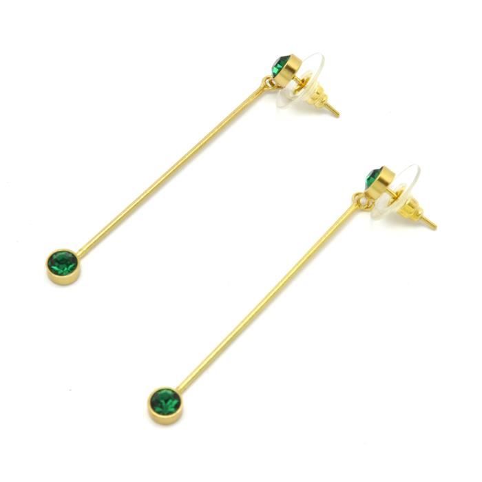 Boucles d'oreille Swarovky - Vert - La bonne étoile