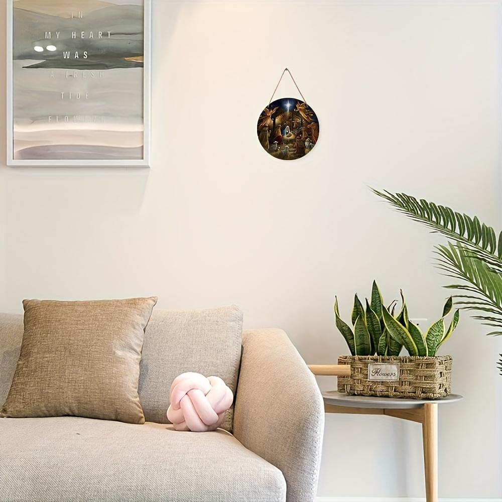 5 шт. очаровательных деревянных рождественских венков-знаков размером 7,87 дюйма - дизайн с изображением ангелов и животных, идеально подходит для украшения входной двери, крыльца или окна | Идеальный подарок