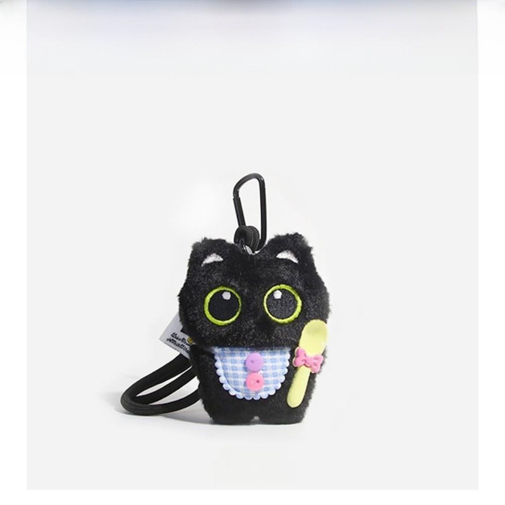 Cute Fish Black Cat Doll Keychain Bib Strawberry Doll Bag Pendant Wings Car Key Ring School Bag Decoration