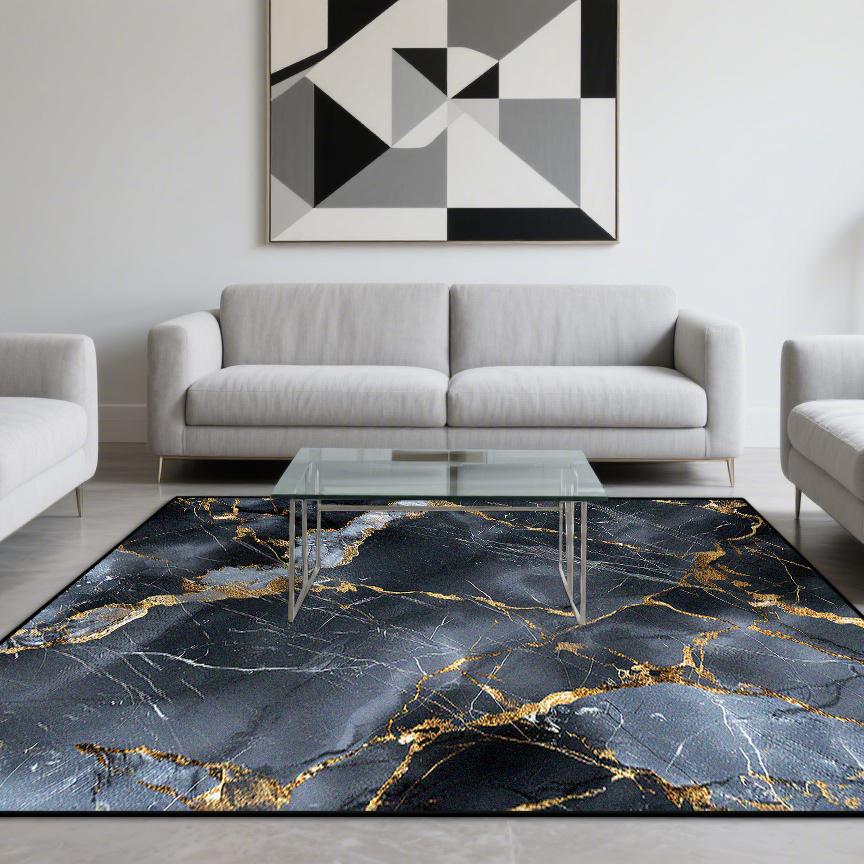 Современный Стиль Роскошный Ковер Гостиная Мраморная Отделка Ковры для Зоны Дивана Нескользящий Коврик для Пола Спальни Гостиной Моющийся Придверный Коврик