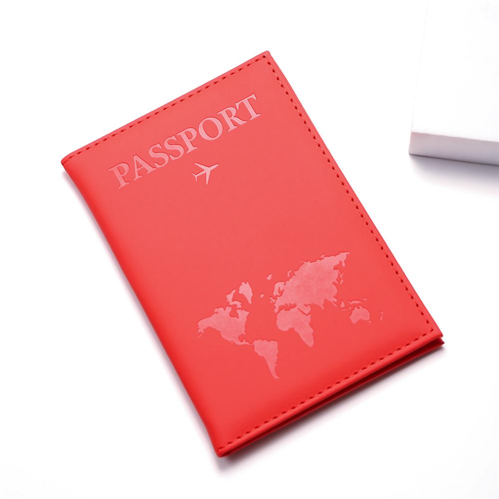Women Men Passport Cover PU Travel ID Credit Card Holder Pouch Travel Accessory