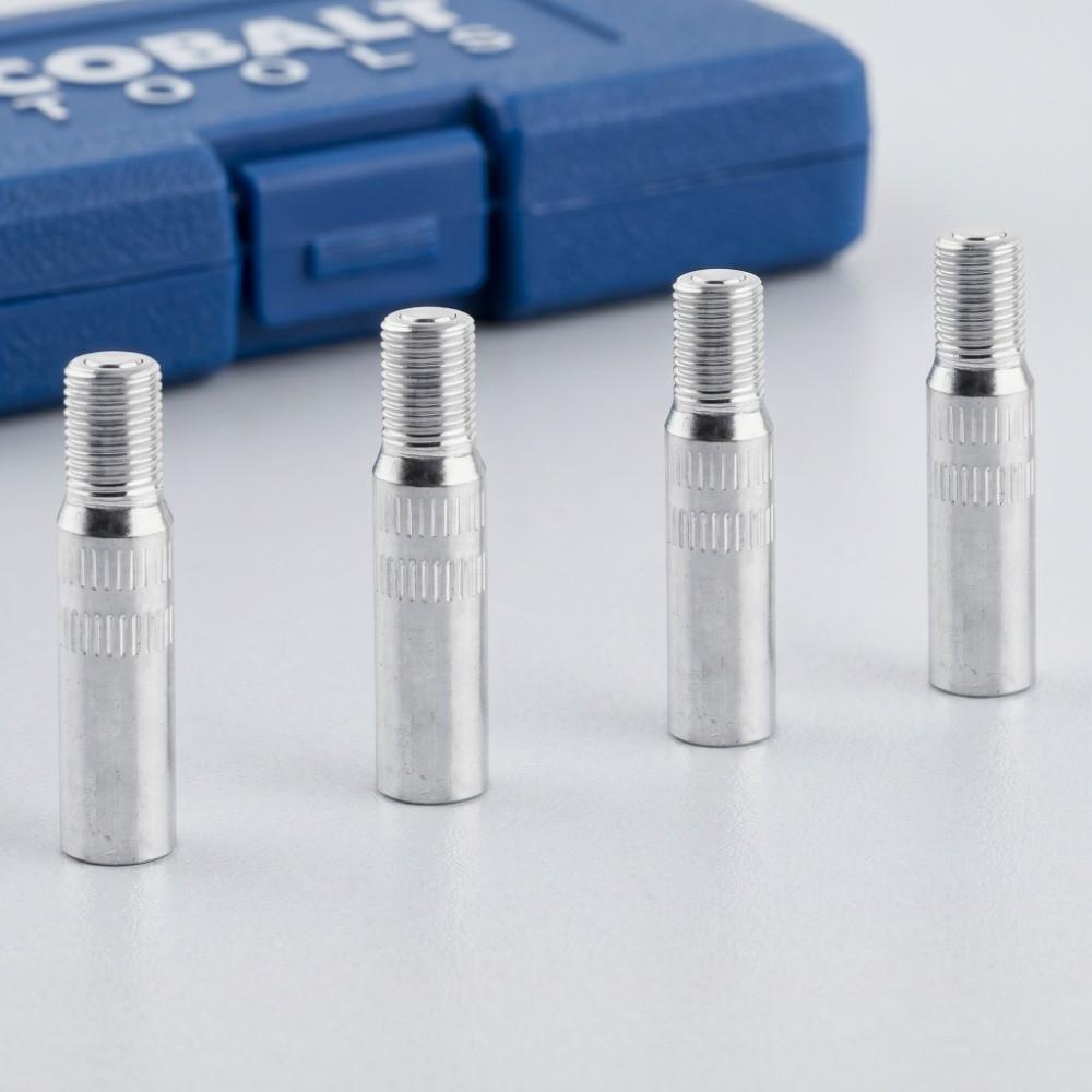 4PCS Screw-on Valve Stem Extenders Chrome Plated Tire Valve Extension Tire Center Technicians