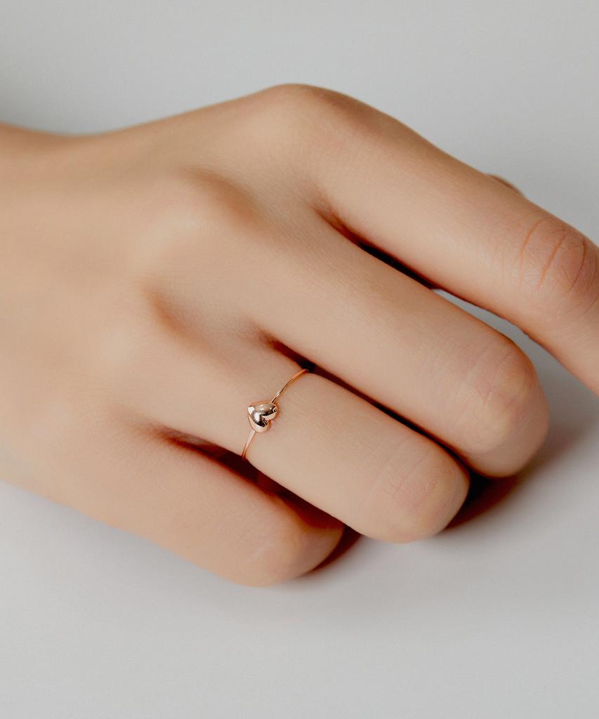 Helene Jewelry Кольцо Miss с объемным сердцем из 14-каратного золота (Тип C)